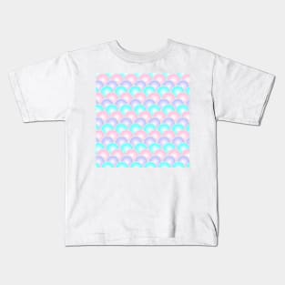 Kawaii 1980s cute bubble gum pink turquoise fishscale mermaid Kids T-Shirt